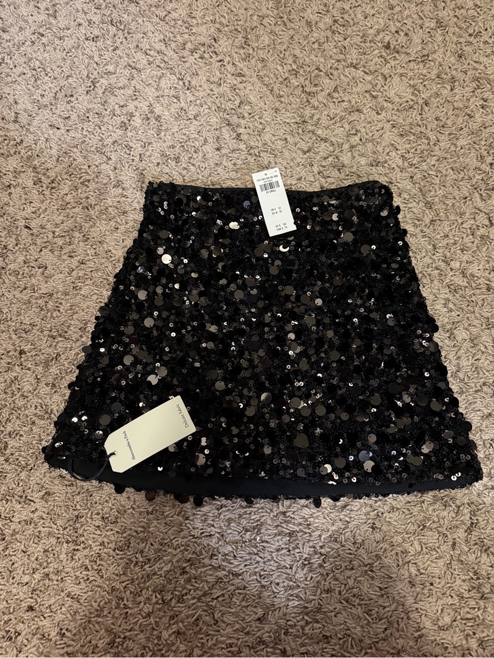NWT Abercrombie & Fitch Black Sequin Mini Skirt